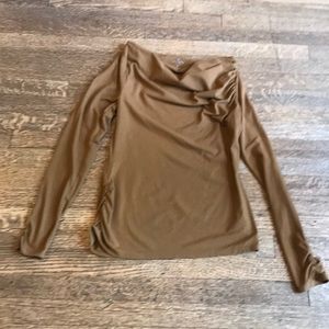 Amazing Athleta camel cowl neck top